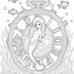 Mermaid adjusting the tidal clock