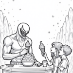 Venom serving ice cream