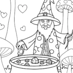 Wizard brewing a love potion