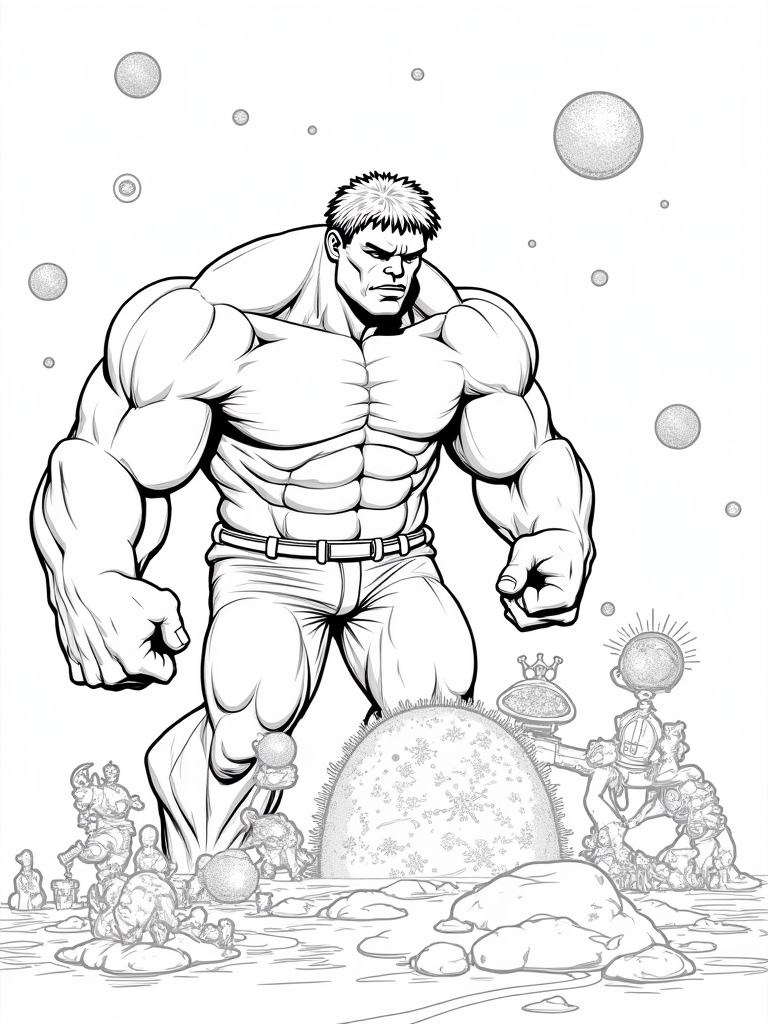 Hulk sculpting an asteroid coloring pages