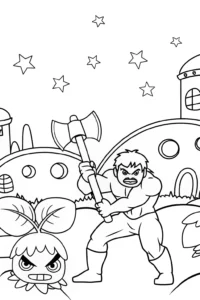 Hulk battles alien plants