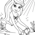 Little mermaid gardening