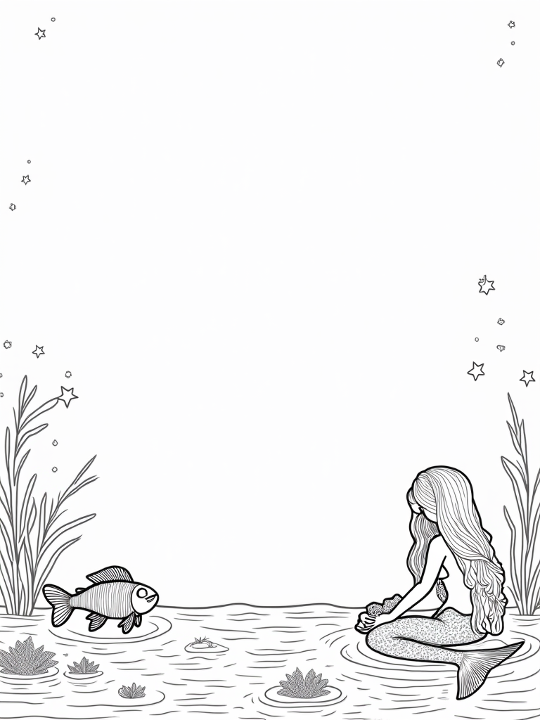 Little mermaid weaving dreams coloring pages