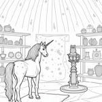 Unicorn crafting a celestial map