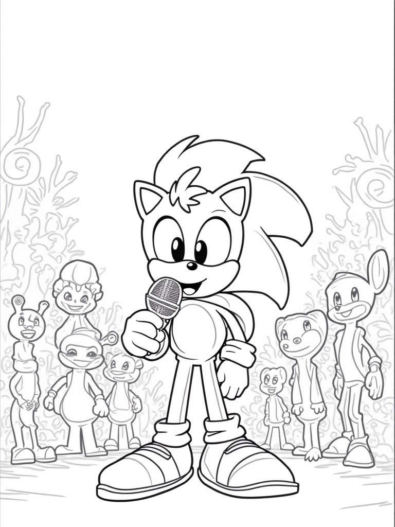 Super Sonic’s pet showdown coloring pages