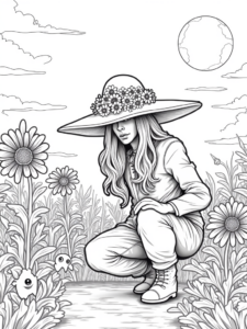 A coloring page of Venom the magical gardener