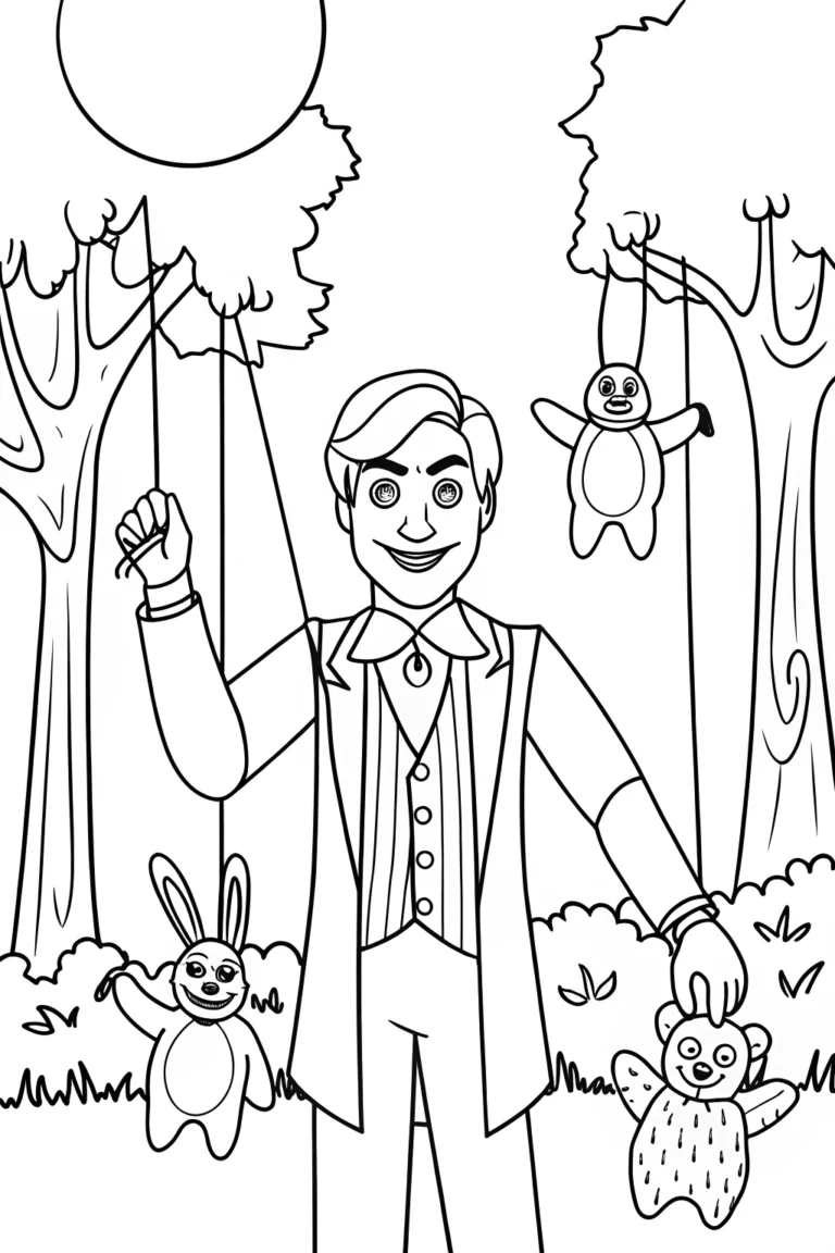 Venom’s shadow puppet theater coloring pages