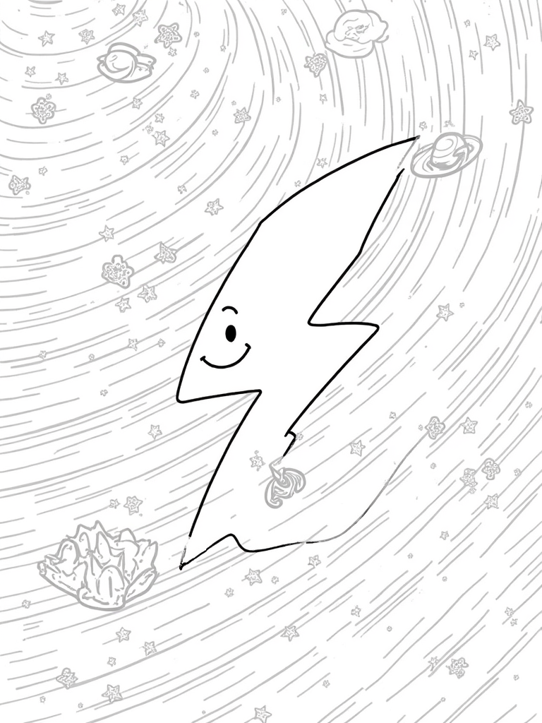 Lightning bolt travels through space