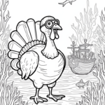 Turkey exploring a sunken ship