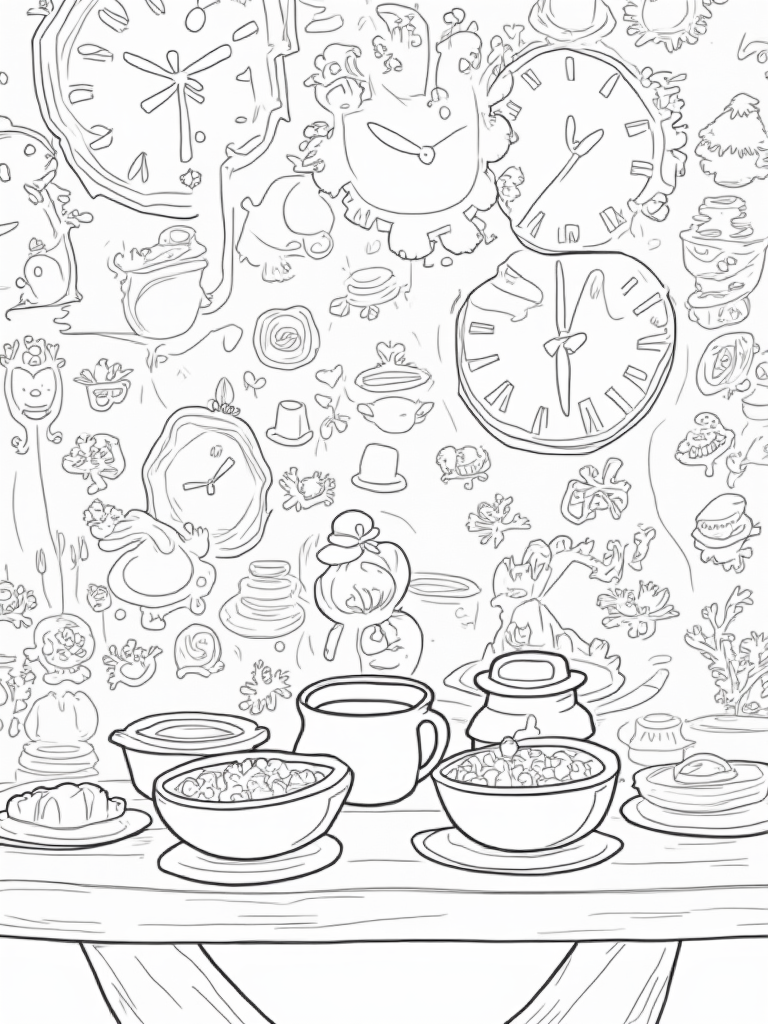 Thanksgiving in the timekeeper’s workshop coloring pages