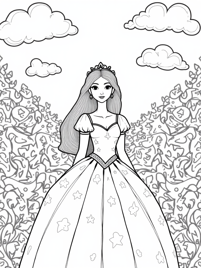 Princess in a whimsical labyrinth