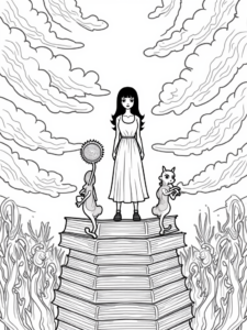 Wednesday Addams in a dreamscape