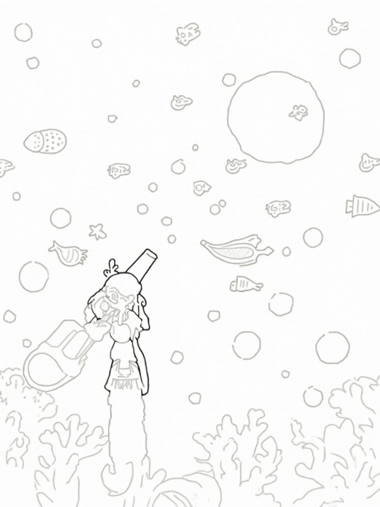 Mermaid astronomer charting stars