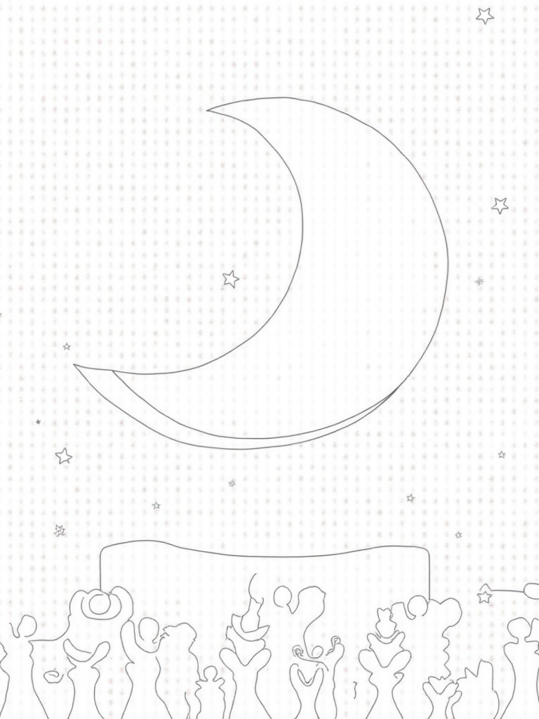 Stars performing on a moon stage