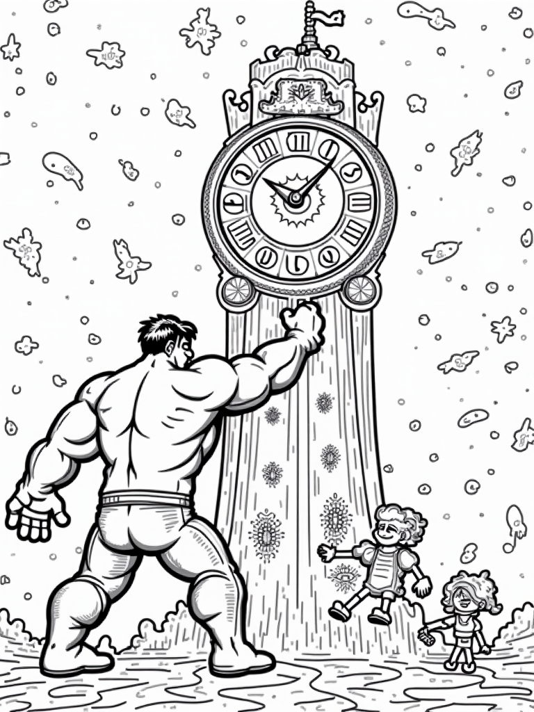 Hulk at the cosmic clock tower