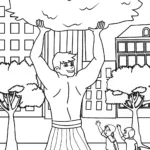 Hulk lifting trash in the city