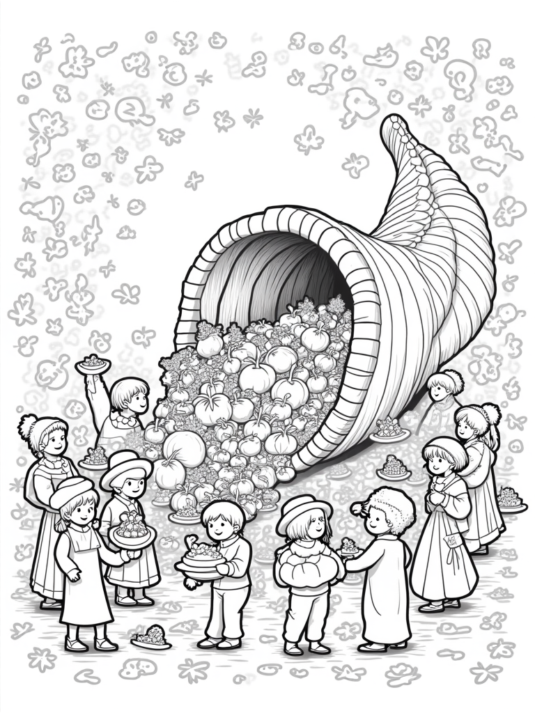 Thanksgiving time machine Coloring Page - Free & Printable