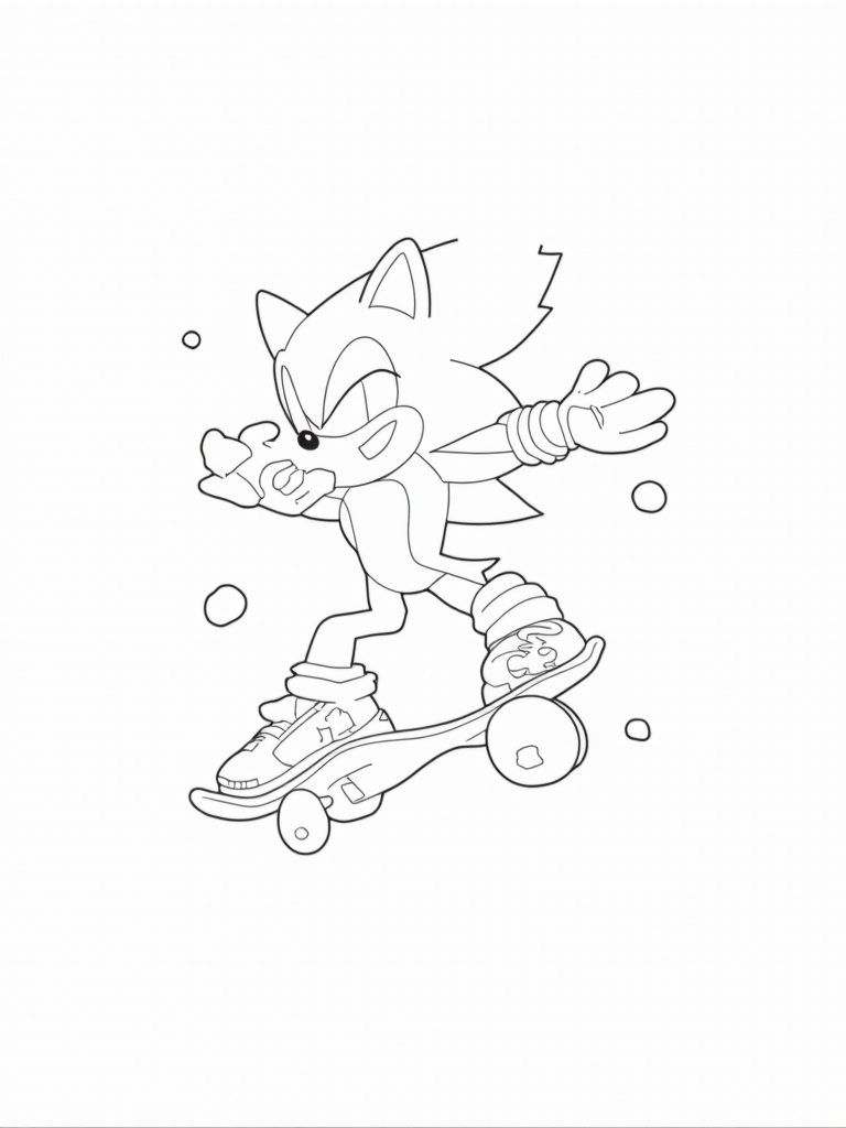 Super Sonic skateboarding in space