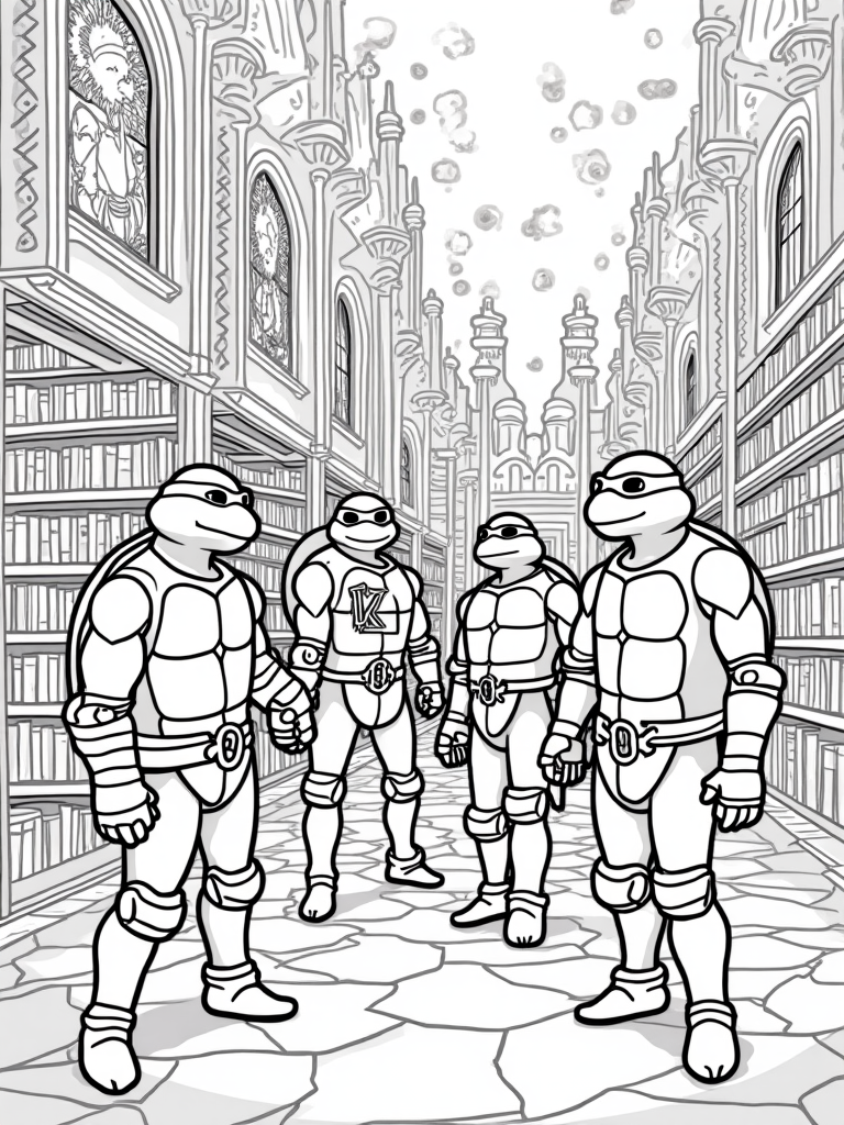 Teenage Mutant Ninja Turtles library coloring pages