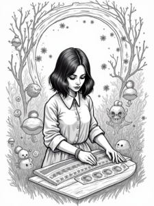 Wednesday Addams weaving shadows