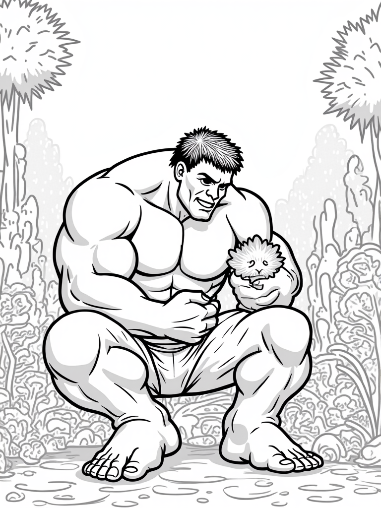 Hulk in a galactic petting zoo