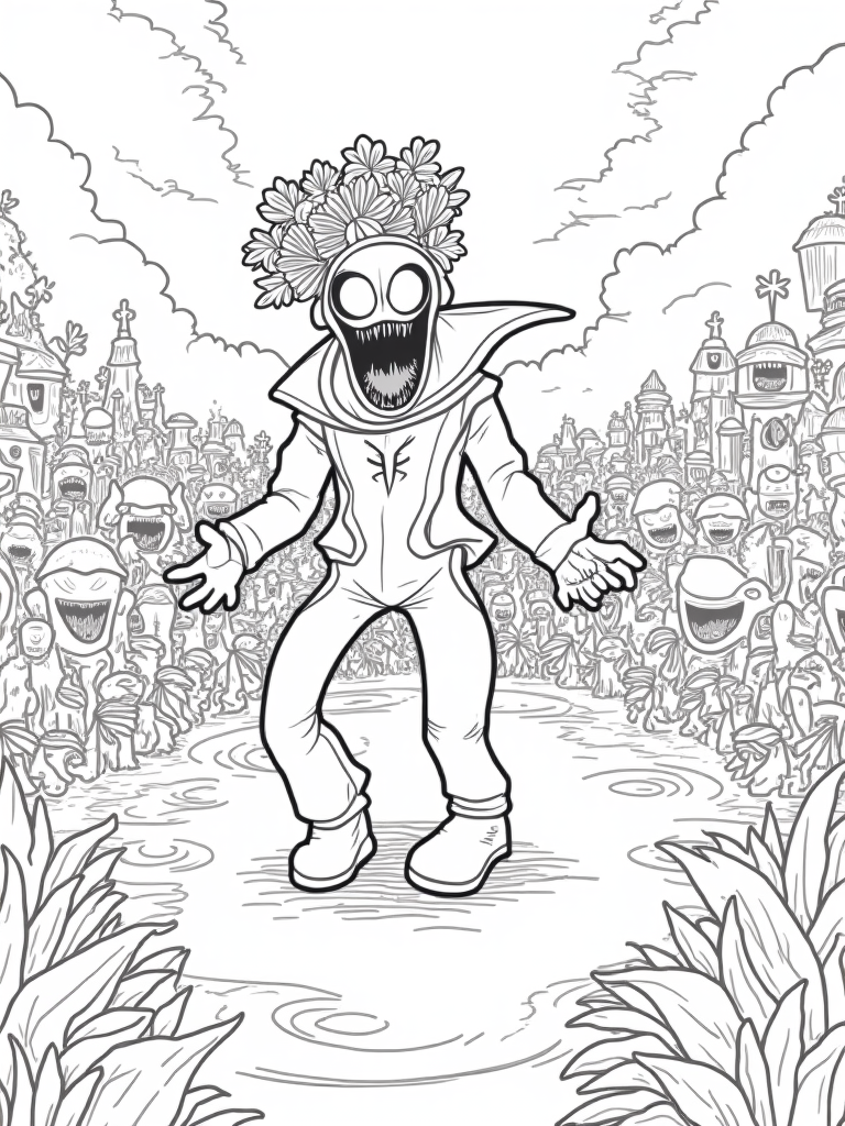 Venom hosting a harvest festival coloring pages