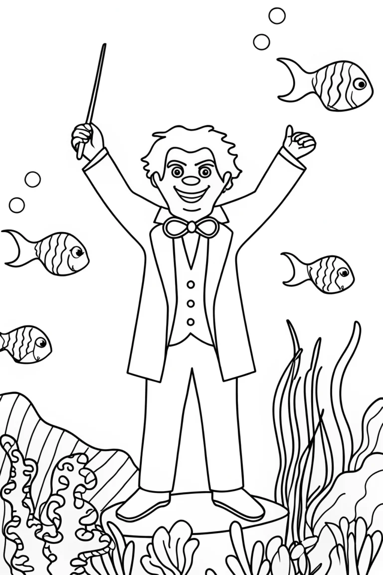 Venom conducts an underwater concert coloring pages
