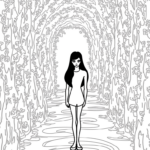 Wednesday Addams in a maze