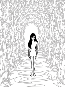 Wednesday Addams in a maze