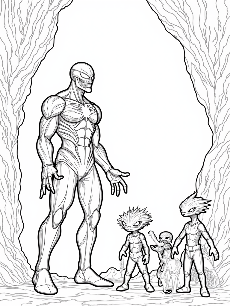 Venom in the crystal caverns coloring pages