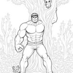 Hulk lifting a giant tree
