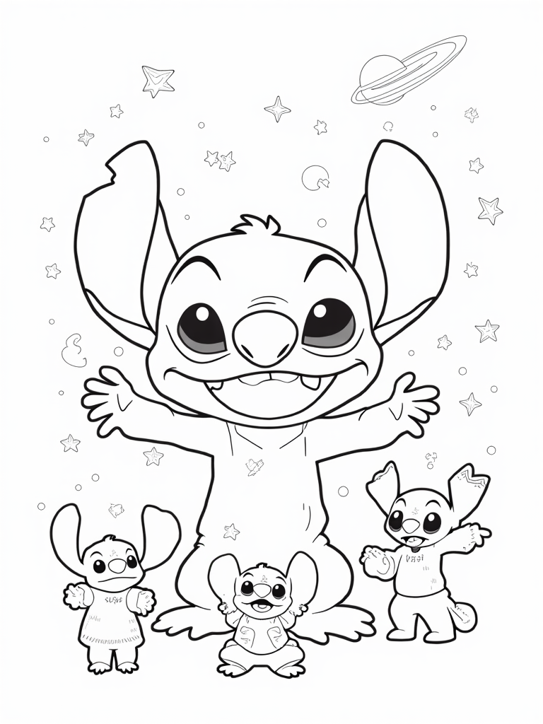 Stitch in a cosmic celebration