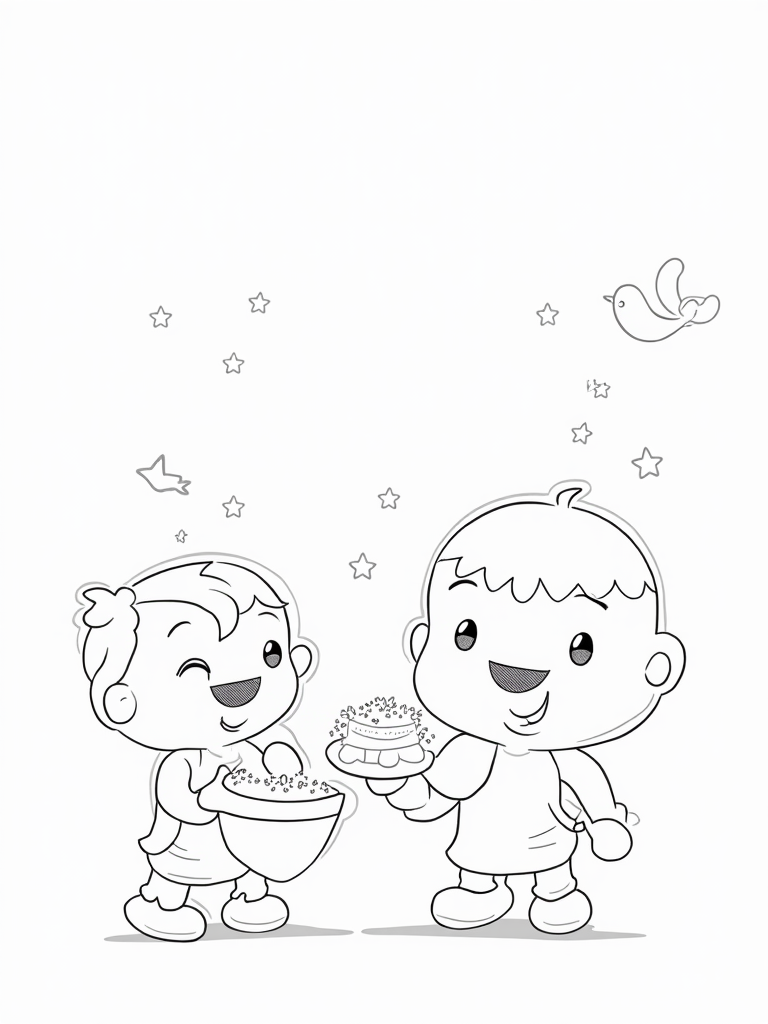 Bluey and Bingo baking in the sky