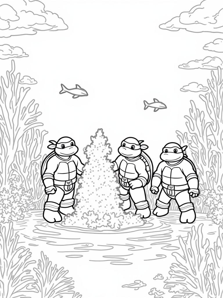 Teenage Mutant Ninja Turtles art exhibit coloring pages