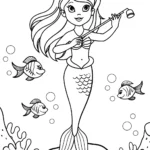 Mermaid conducting an ocean symphony