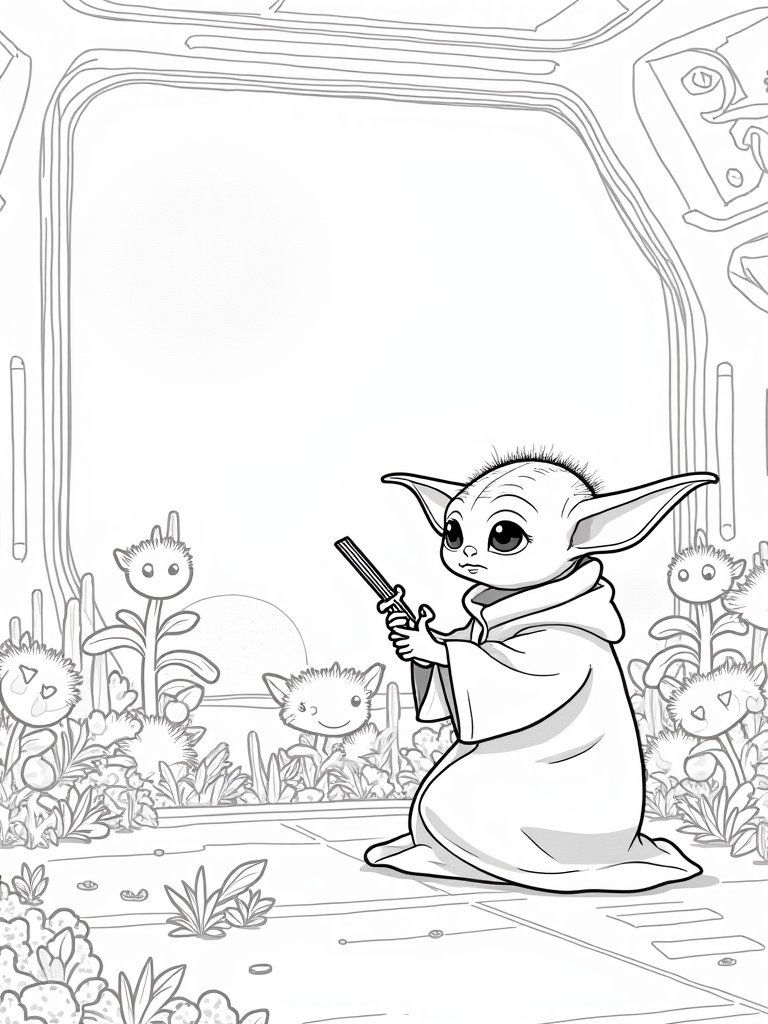 baby yoda coloring pages