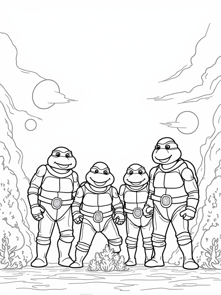 Teenage Mutant Ninja Turtles in space