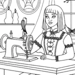 Wednesday Addams designing costumes