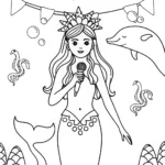 Mermaid’s Festival of Oceanic Wonders Coloring Page