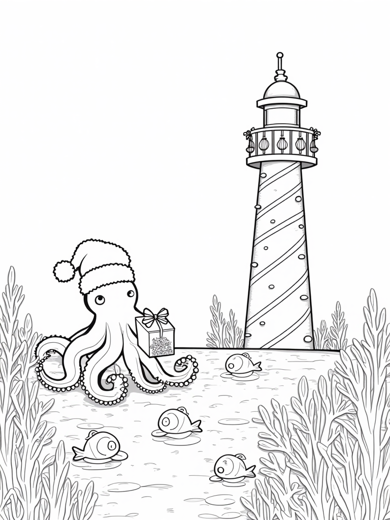 Ollie the octopus at the lighthouse