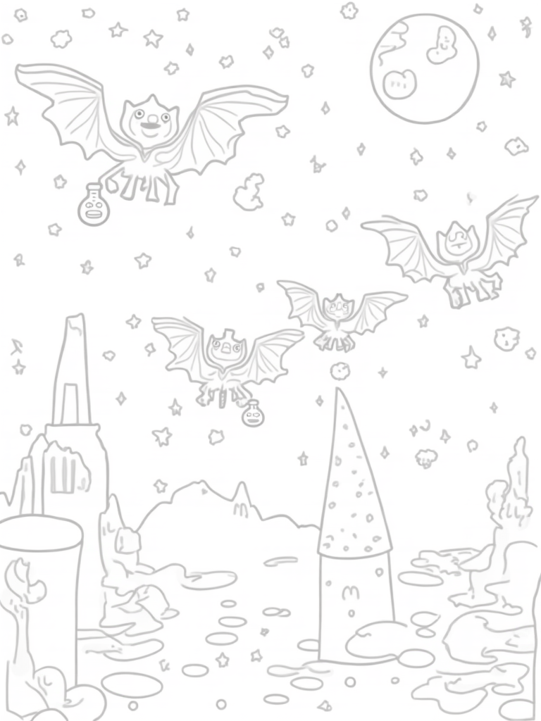 Bats delivering Halloween potions