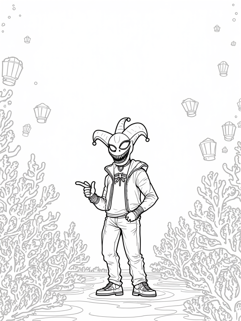 Venom's underwater carnival scene Coloring Page - Free & Printable