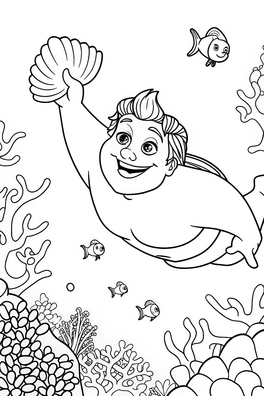 Hulk swimming in the underwater kingdom
