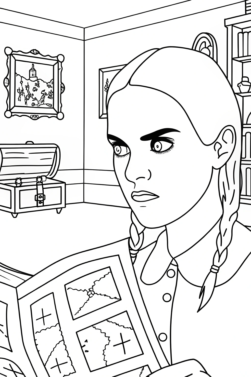 Wednesday Addams in an escape room