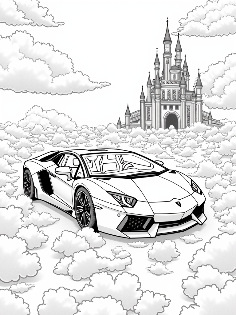 Lamborghini in the cloud castle