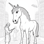 Unicorn in a magical library