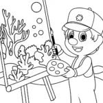 Yoshi painting underwater scene
