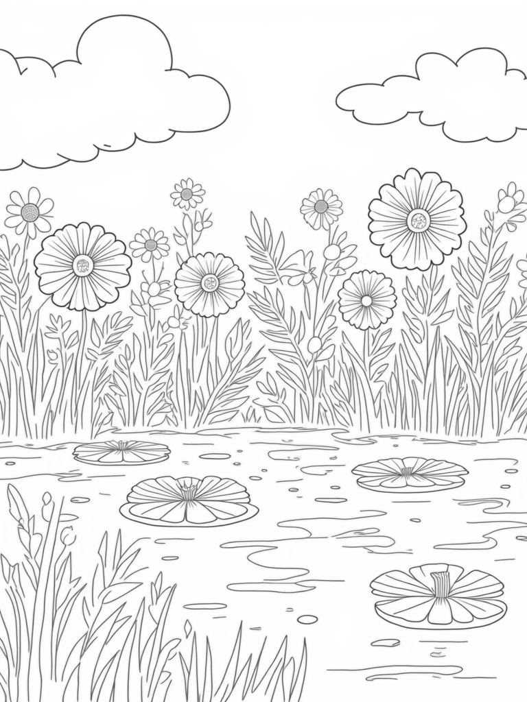 Floral festival in a floating garden