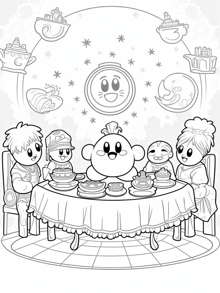 Kirby tea party with friends