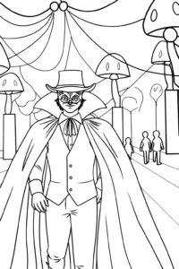 A coloring page of Venom’s underground masquerade